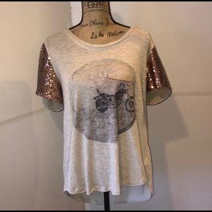 Sequined Free People Motorcycle Tee